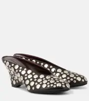 [Khaite] Khaite Cloak 75 studded leather wedge mules AU 5 black