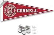 College Flags & Banners Co. Cornell Big Red Pennant Flag and Wall Tack Mount Pads