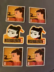 Lot of 6 MISERABLE FAITH 2 1/4" x 2 1/4" Band Logo STICKERS FAST! FREE SHIP!