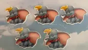 Planar resin pack flatback acrylic X 5 elephant dumbo