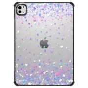 iPad Pro 11-inch (M4) iPad Impact Case Blue Purple Hearts Rain Transparent