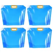 4Pcs 10L Collapsible Water Container Bag Plastic Storage Jug Water Bag Blue