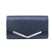 Glitter Purse Rhinestone Evening Bag Elegant Party Banquet Clutches Lady Handbag Women Cocktail Crossbody Shoulder Bag Deep Blue