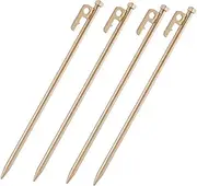 Kisangel 4pcs Heavy Duty Steel Tent Stakes for Tent Pegs with Skid Design Portable Ground Anchors for Outdoor Activities Durable Metal Pegs for Secure Support