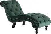 Green Velvet Chaise Lounge – Luxurious Comfort for Living Room & Bedroom, Soft & Durable Velvet Fabric, Modern Design for Relaxation & Style
