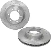 2 x Front Slotted & Dimple Drilled Disc Brake Rotors for Toyota Prado GRJ150 KDJ150 KDJ155 2009 2010 2011 2012 2013 2014 2015 2016 17 18 2019