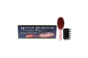 Extra Small Pure Bristle Brush - B2 Pink by Mason Pearson for Unisex - 2 Pc Hair Brush and Cleaning Brush