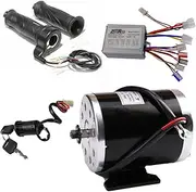 24V 500W Electric Brushed DC Motor Speed Controller, Throttle Grips Keylock for Dirt Bike e-Bike ATV Go Kart Moped Mini Bikes Motorized Bicycle Quad Trike Scooter Razor