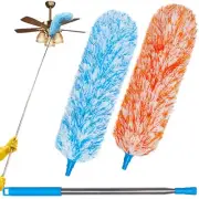 100" Extendable Microfiber Feather Duster with 2 Bendable Duster Head, Washab...