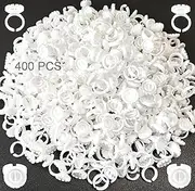 Glue Rings for Eyelash Extensions, 400 PCS Glue Rings Lash Ring for Glue, Smart Lash Glue Ring Holder Blooming Eyelash Glue Holder, Disposable Volume Fanning Cup for Lash Extension Supplies,Adjustable