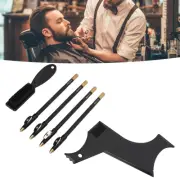 (Black )Beard Shaper Stencil Kit With 4pcs Barber Pencils Multiple Curve Bea