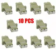 10 LC UPC to UPC LC Duplex Multi Mode Fiber Optical Cable Coupler Adapter Beige