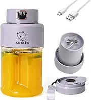 Beauty Nymph Juicer Cup 800ml Portable Blender USB Rechargeable Blender with Juicer Lid and Straight Drink Lid for Smoothie Milkshake Fruit and Vegetable Drinks Ice