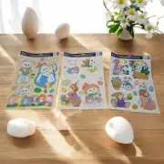 Vintage Easter Static Cling Window Bunny Rabbit Basket Egg Holiday 3 Sheets