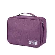 Digital Accessories Storage Bag USB Charger USB Cable U Disk Organizer Travel Bag PURPLE COLOR