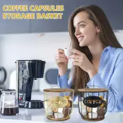 Coffee Pod Holder Vintage Coffee Capsule Basket with Wooden Base Mug qiiXG