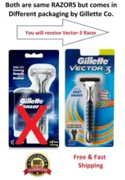 Gillette V3 Razor Handle Fits Sensor 3 Excel Men Women blades Refills Cartridges