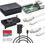 GeeekPi Starter Kit for Raspberry Pi 5 8GB, with Raspberry Pi 5 & Active Cooler, Case 64GB Card, Card Reader,HDMI Cables and 27W USB C Power Supply