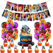 Ninja Hero Theme Party Decorating Set - Birthday Banner Latex Balloons Birthday Cake Cupcake Toppers - Kids Birthday Party Decorations