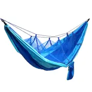 Camping Mosquito Nets Hammocks, Ultralight Camping Hammock Beach Swing Bed Hammock for the Outdoors Backpacking Survival or Travel Blue