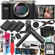 Sony a7C Mirrorless Full Frame Camera Body Silver + Vlogger Shooting Grip Bundle