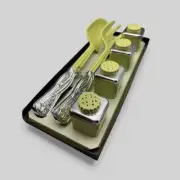 Vintage Steri-lite Royal Hostess Salad Server Set Chartreuse Green 6 Pc.