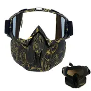 Outdoor Sport Goggles Ski Snowmobile Face Mask with Sun Glasses-Style 1