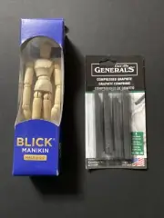 Blick Manikin Male 5-1/2" and General's Compressed Graphite - New - Art Kit
