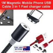 Fast Charger Cable 3 In 1 Magnetic 1M Mobile Phone USB Micro USB Type C Cable
