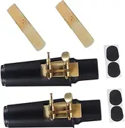 GREENADSCAPE Alto Saxophone Accessories 2 Sets Mouthpiece Cap Kit Saxophone Reed Woodwind Instrument Accessories Plastic Cap for Saxophone for Sax Players