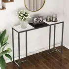 Marble Console Table Accent Sofa Behind Table Entryway Hall Vase Display Stand