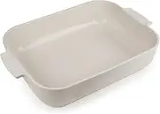 Peugeot - Appolia Rectangular Oven Dish - Ceramic Baker with Handles - Ecru, 13 x 11 x 3 inches