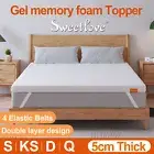 Gel Memory Foam Mattress Topper Bamboo Cover Underlay Mat Queen King Double