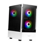 White RGB Gaming ATX Mid Tower Computer PC Case with Side Tempered Glass