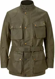 Belstaff Trialmaster Motorcycle Wax Jacket, green, Size XL for Men