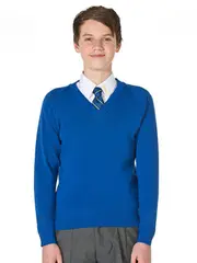P-12 Royal V-Neck Wool Pullover