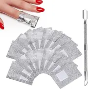 500 Pcs Foil Nail Wraps Nail Polish Remover Soak Off Foils Cotton Pads Gel Polish Remover with Pre-attached Lint Free Cotton Pad for Removing Nail Polish