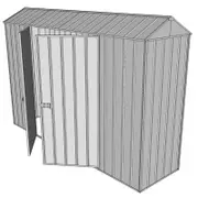 Build-a-Shed 0.8 x 3 x 2.3m Gable Double Hinged Side Door Shed - Zinc