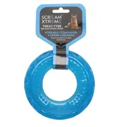 Scream Xtreme Treat Tyre Loud Blue Dog Toy (X-Large - 17cm x 5cm)
