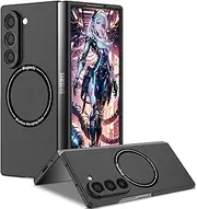 [Ysnzaq] Matte Slim Case for Samsung Galaxy Z Fold6 7.6" Compatible for MagSafe, Military Grade Drop Protection Shockproof Phone Case with Magnetic Ring for Samsung Galaxy Z Fold 6. MY Black