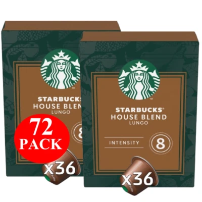 Starbucks By Nespresso House Blend Coffee Pods Capsules 72 Pack