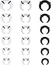 [Yolev] 18Pcs Acrylic Septum Piercing Pincher Tapers Rings C Shape Buffalo Stretching Expander Rings for Women Men Nose Ear Cartilage, Acrylic, no gemstone