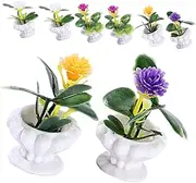 8pcs Artificial Potted Plant Doll House Fake Plants Miniatures Decoration Faux Plant Miniature Bonsai Decor Mini House Miniature Garden Landscaping Ornament Plastic
