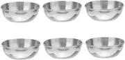 FUNOMOCYA 6Pcs Round Stainless Steel Seasoning Dishes Versatile Dipping Sauce Bowls for Condiments Appetizers and Dessert Food Prep Plates for Mixtures