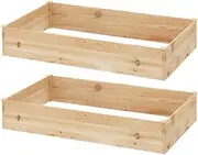 Green Fingers Garden Bed Galvanized Wooden Planter Box, 150 x 90 x 30cm Gardening Supplies Plant Containers Patio, Elevated Raised Beds Rectangle for Vegetables Flowers Herbs