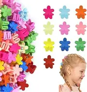 [Paifeancodill] 50 Pcs Baby Hair Clips, Mini Flower Hair Clips, Cute Baby Hair Accessories, Multicolor, Floral, Plastic, Claw, All Hair Types, Unisex, Girls and Women, 1 Count (Pack of 50), Baby, Adults
