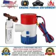 1100 GPH 12V Marine Boat Submersible Plumbing Bilge Pump with White Float Switch