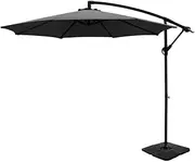 Instahut Umbrella Outdoor Umbrellas Cantilever Sun Stand Garden Base Charcoal 3M