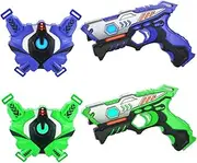TINOTEEN Laser Tag Guns Set with Vests Infrared Guns, Set of 2 Players