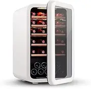 FREEZYMAN 35-Bottle Wine Cooler, Home Independent Wine Cellar, Digital Display Constant Temperature Wine Cooler, Retro Refrigerator, Beverage Ice Bar (Color : White, Size : 48.5 * 64 * 82.7cm)